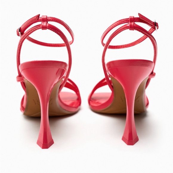 Zara HIGH HEELED STRAP SANDALS. Hot Pink. Size 6.5. New with Tags. - Picture 10 of 10